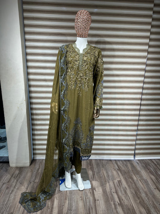 Mehendi Green Original Pakistani Suit